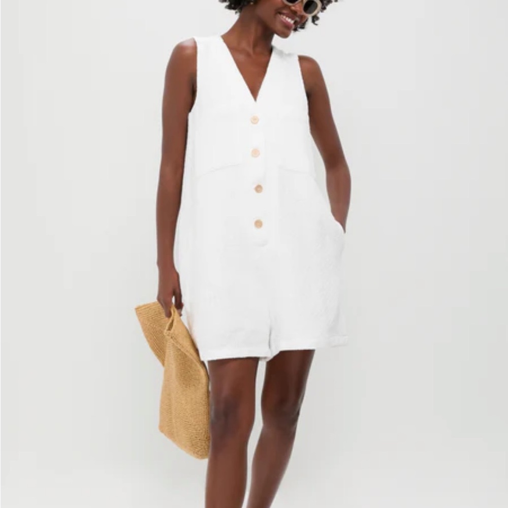 NWT Tuckernuck white textured romper size XS